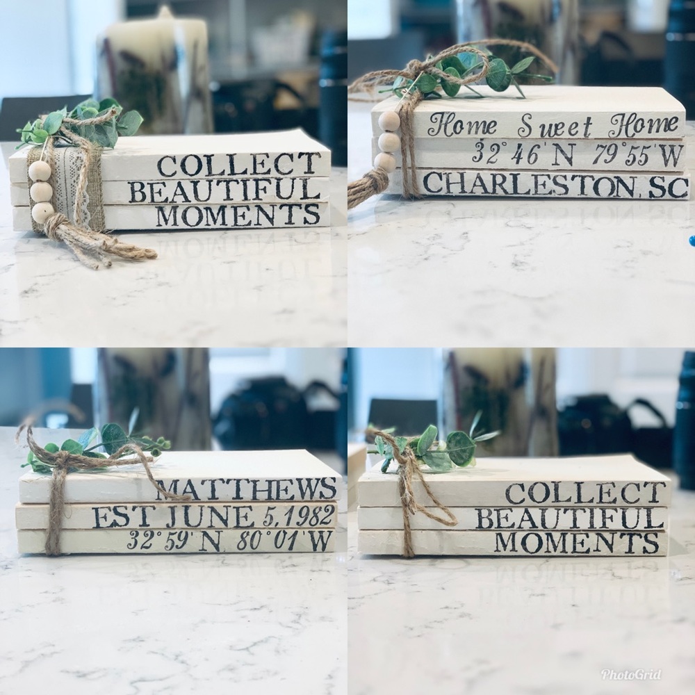 Custom stamped book stack